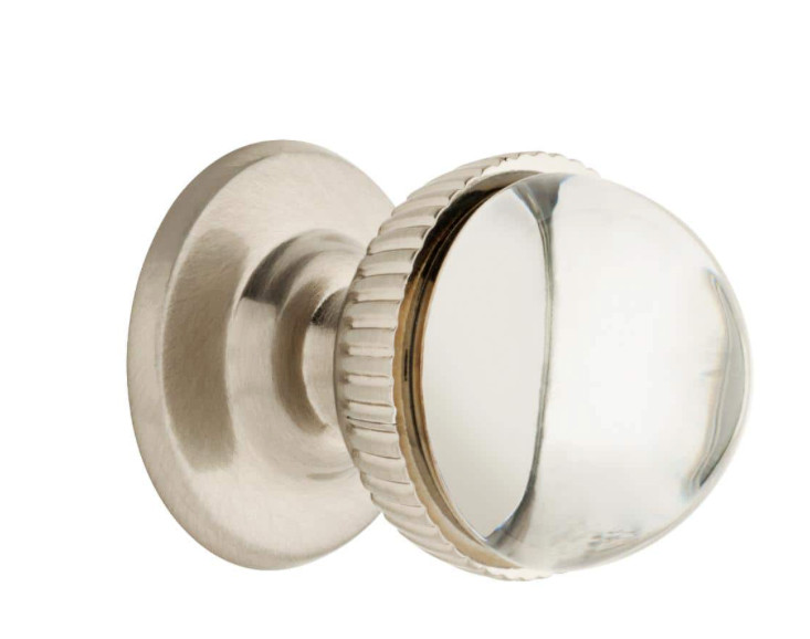 Glass Knob Handle Pull Kitchen Cabinet Hardware Round Nickel Clear gallery