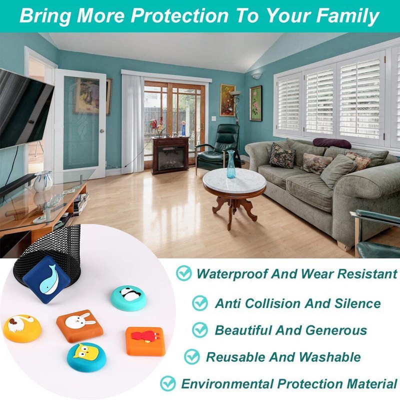 2pcs Multi-Purpose Cute Cartoon Silicone Rubber Anti-Collision Door Stopper gallery