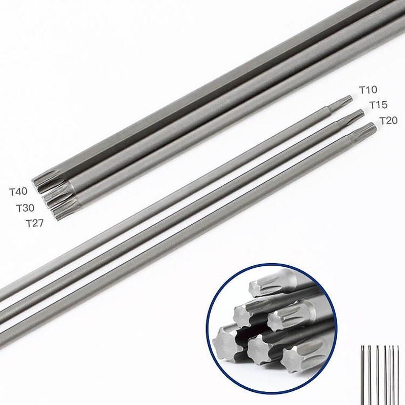 65-200mm Extra Long Torx Hollow/Solid Magnetic Drill Bit 1/4" Hex Shank Security gallery