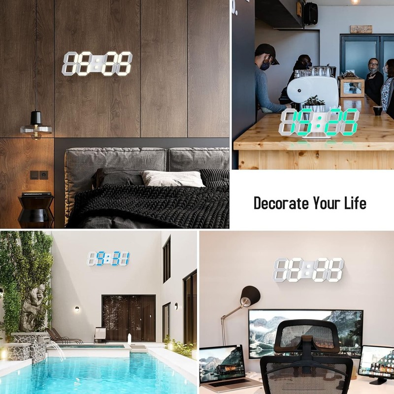 EDUP 3D LED Desk Alarm Clock Night Light 7 Colors 9.7" EH-LED1319 gallery