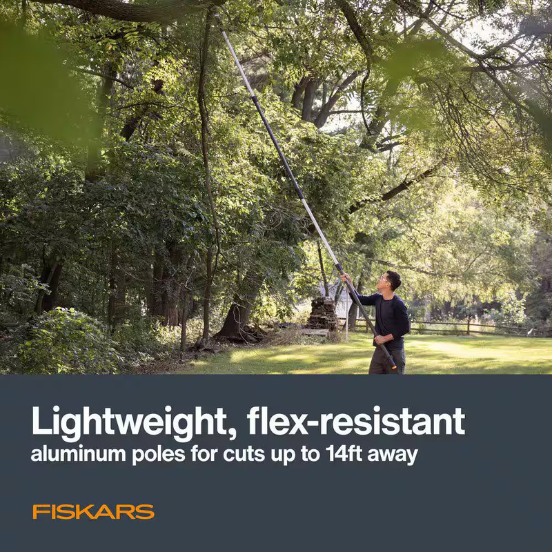 Fiskars XtendControl 15" Saw 14ft Interchangeable Pole Tree Pruner Trimmer Tool gallery