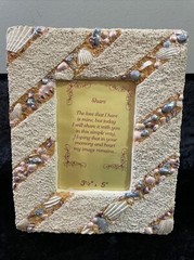 SEASHELL PICTURE FRAME w/Simulated Sand – Portrait or Landscape for 3.5 x 5″