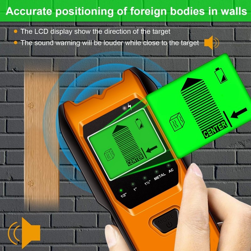 Multifunctional Stud Locator - Detect Metal, AC Wires & More Effortlessly gallery