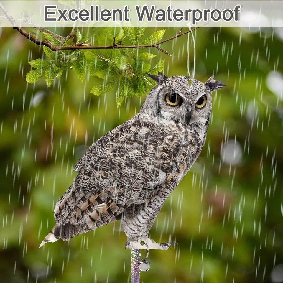 Fake Owl Decoy to Scare Birds, 3 Pack Fake Owl Hanging Effective Bird Control D gallery