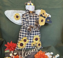 *HANDMADE* Sunflower Fall Summer Primitive Angel