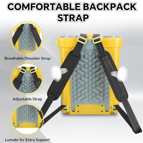 Backpack Sprayer 5.3Gal Fits DeWalt 20V Battery 0-100PSI 4 Nozzles Tool Only gallery