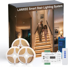 Wireless Smart Motion Sensor Stair Lights with Remote – 40″ COB LED, 16 Steps