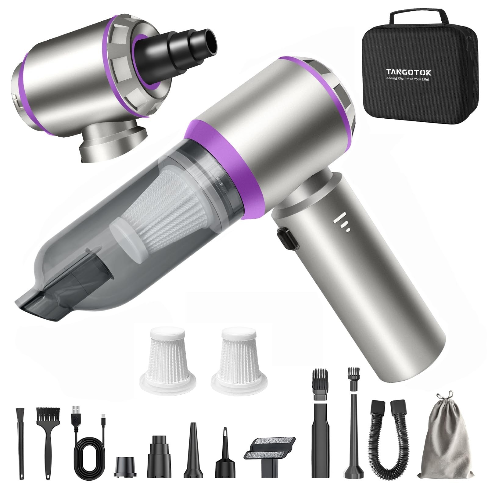 4-in-1 Cordless Car Vacuum & Compressed Air Duster, 20000PA Suction 80000RPM ... gallery
