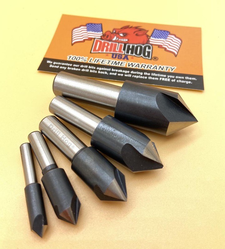 Drill Hog® 5 Pc Countersink Set 1/4, 3/8, 1/2, 5/8, 3/4" Reamer 3 Flutes Cobalt gallery