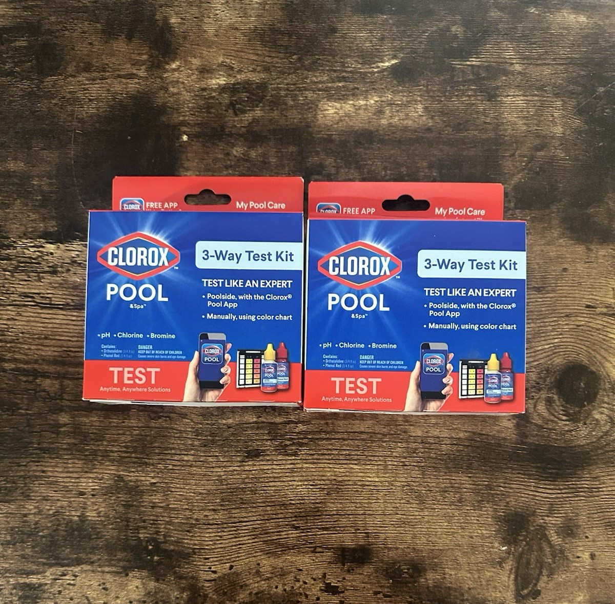 Clorox Pool & Spa 3-Way Water Test Kit pH Chlorine Bromine - Lot of 2 - gallery