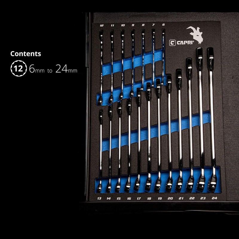 Capri Tools Combination Wrench Set with The Mechanic's Tray, Metric 6 to 24 mm gallery
