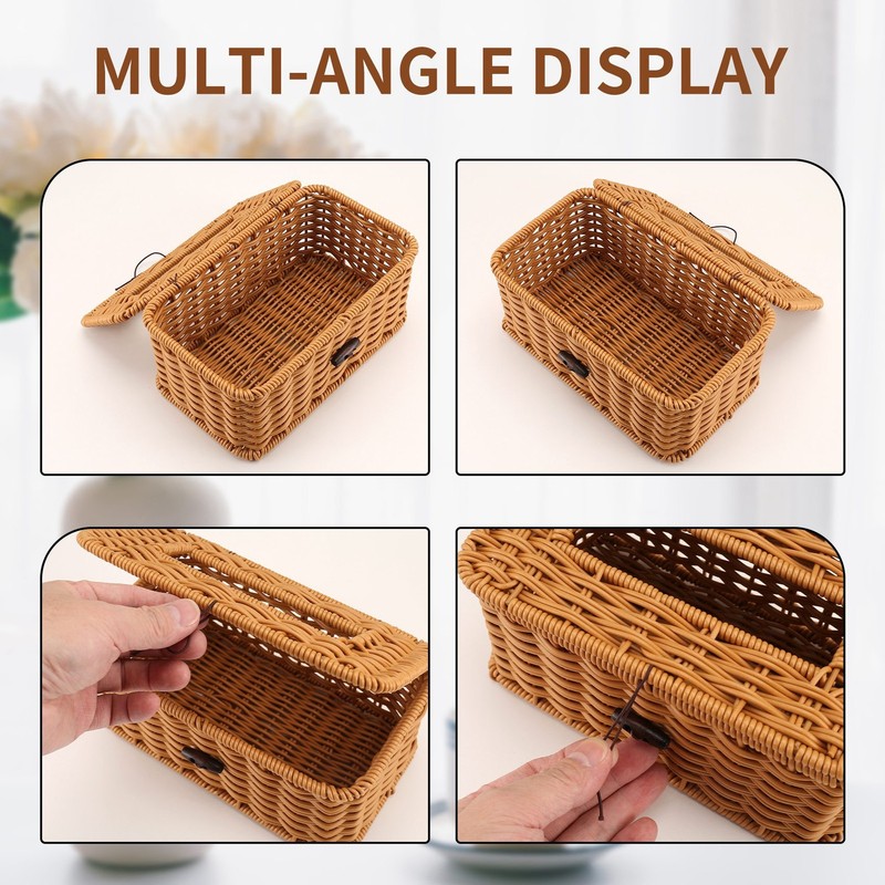 Rattan Rectangular Tissue Box Cover - Boho Decorative Woven Tissue Holder3010 gallery
