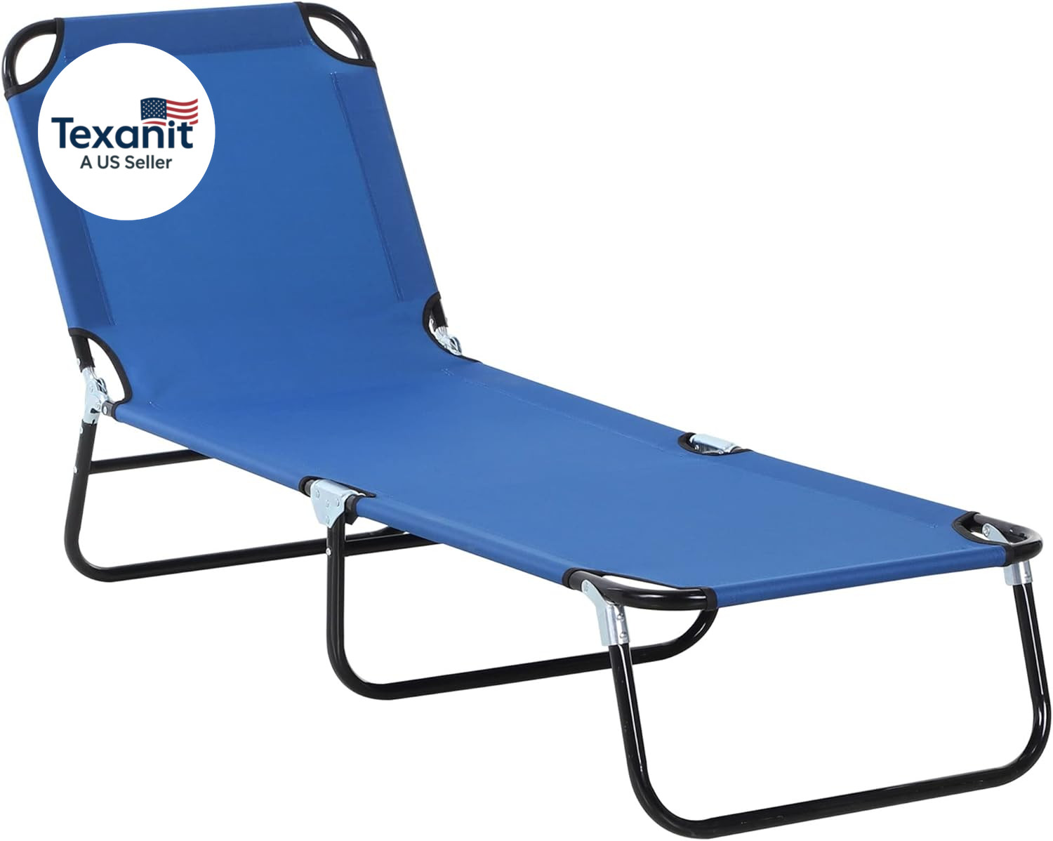 Folding Chaise Lounge Pool Chairs, Outdoor Sun Tanning Chairs with 5-Level Recli gallery