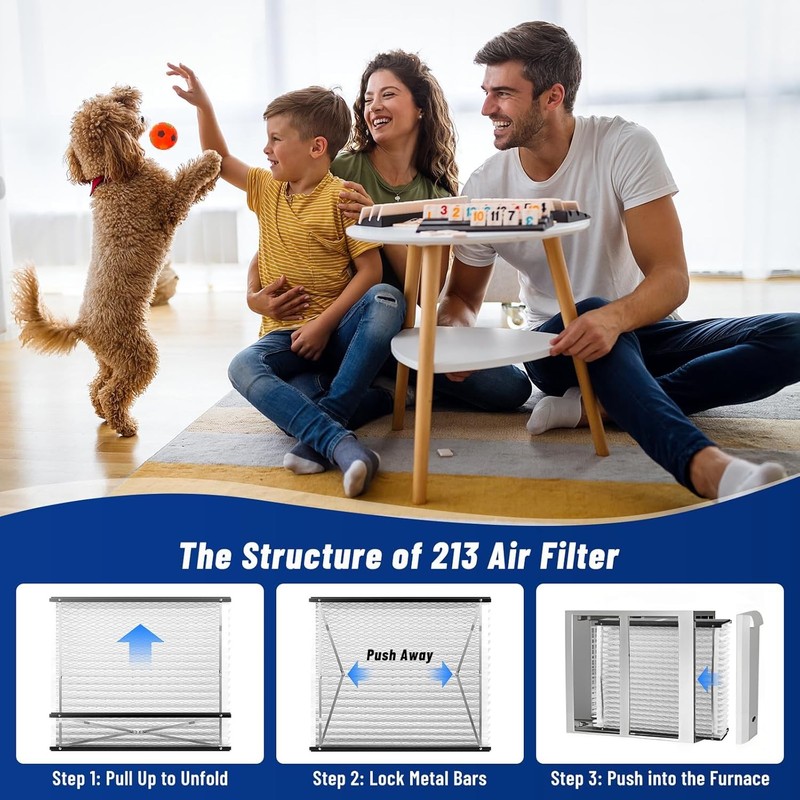 1/2/3 Pack 213 Replacement Filter for Whole House Air Purifiers - MERV 13 gallery