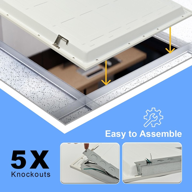 4 Pack 2x4 FT LED Flat Panel Troffer 30-72W 2700-6000K 5CCT Ceiling Office Light gallery