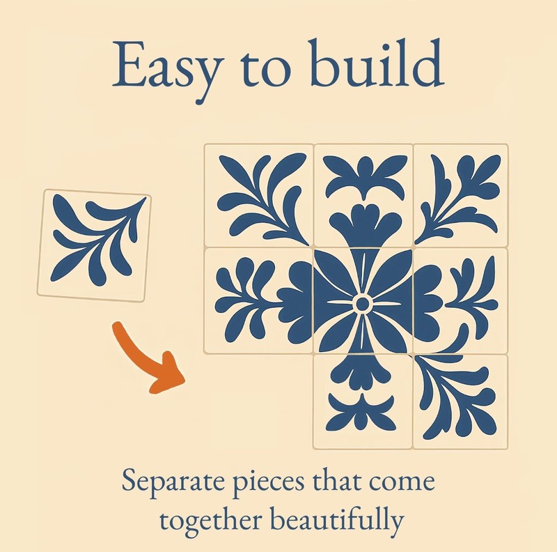 Mexican Cactus Ceramic Tile Mural – Colorful Desert Wall Art, Floral Pattern gallery