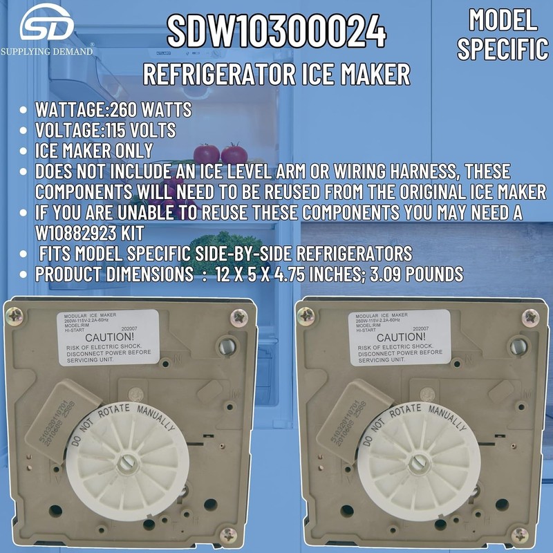 W10300024 Refrigerator Ice Maker for Side-by-Side Models gallery