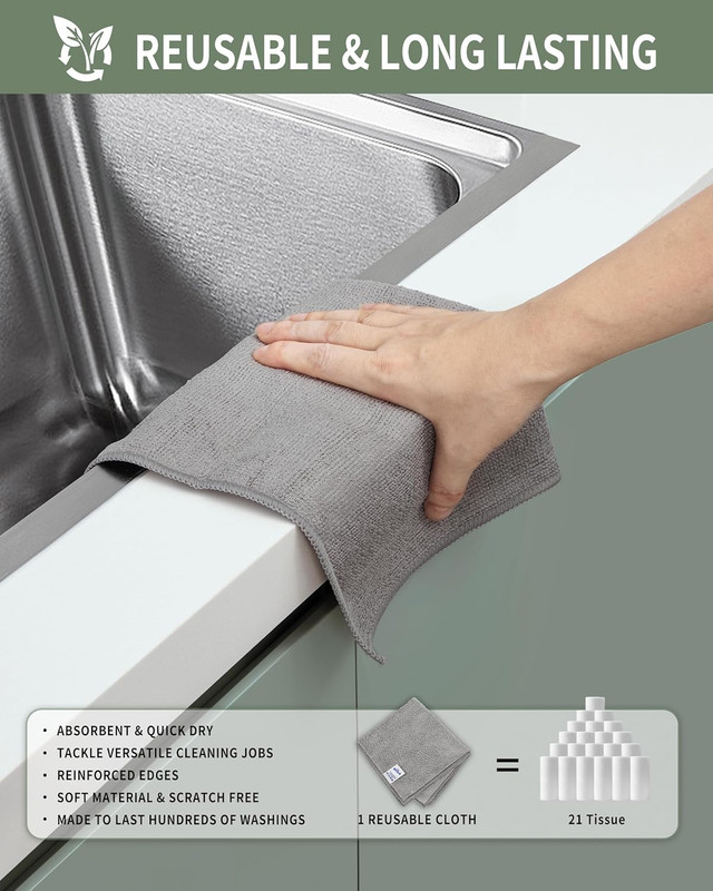 Microfiber Cleaning Cloth, All-Purpose Microfiber Towels, Streak Free Cleaning R gallery
