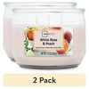 (2 pack) Mainstays White Rose & Peach 3 Wick Candle, 11.5 oz,Father's Day gallery