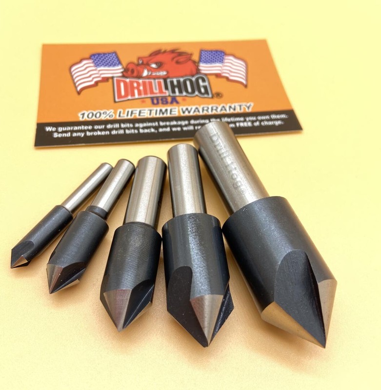 Drill Hog® 5 Pc Countersink Set 1/4, 3/8, 1/2, 5/8, 3/4" Reamer 3 Flutes Cobalt gallery