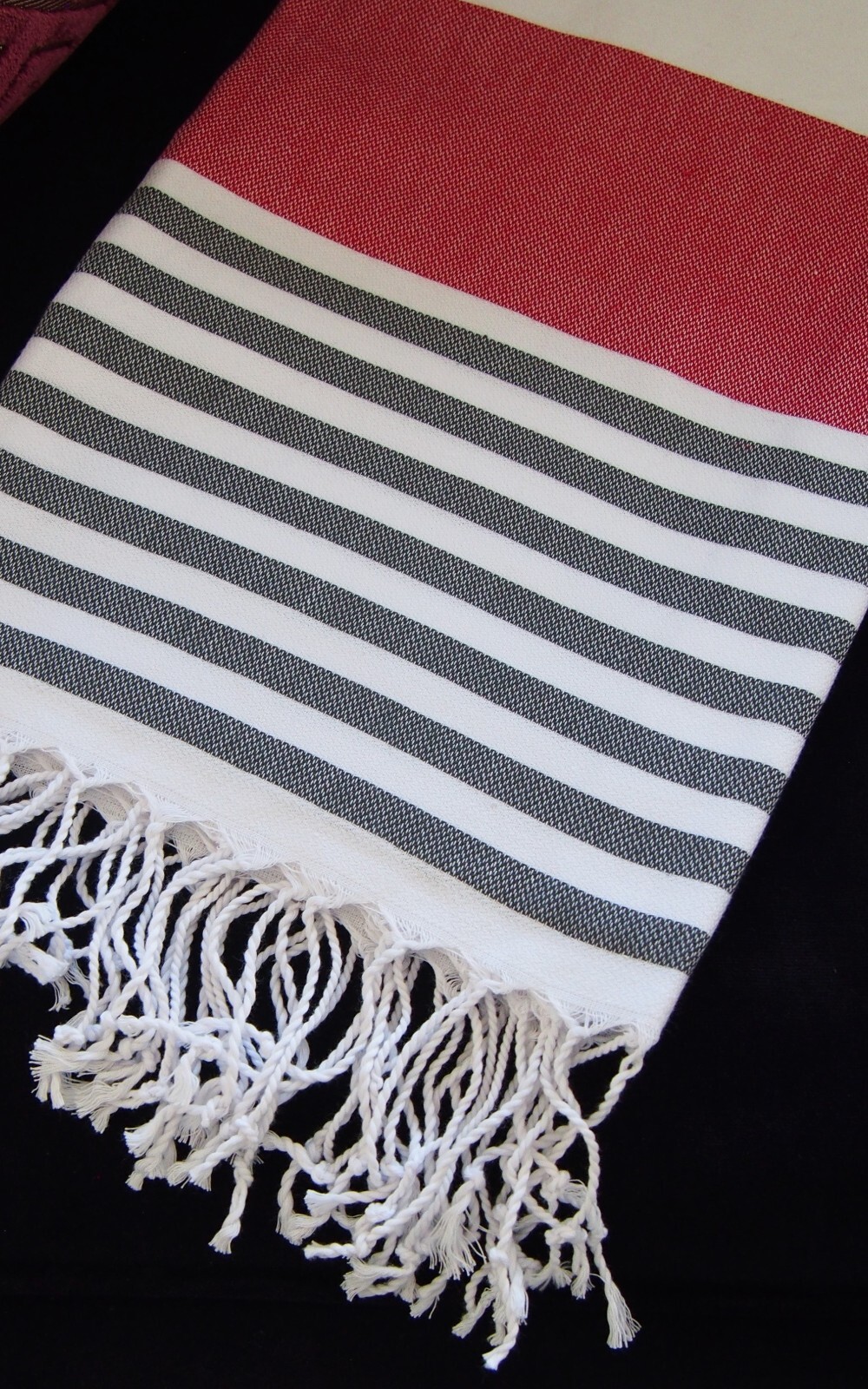 Red Anthracite Turkish Beach Bath Towel - Quick Dry Absorbent Sand Free Soft gallery