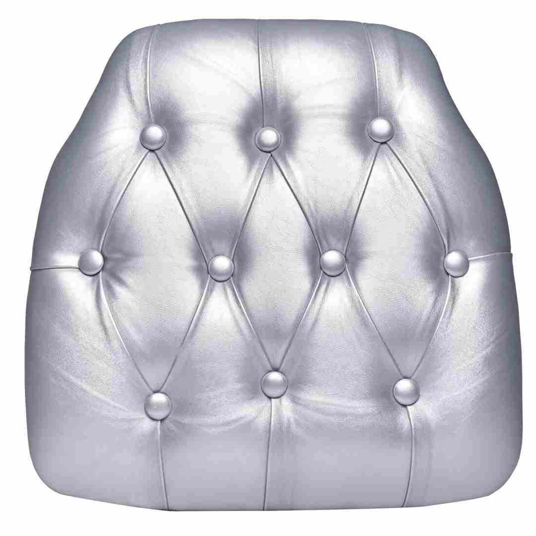 Silver 1.75" Thick Vinyl Tufted Panel Chiavari Chair Cushion by Chivari gallery