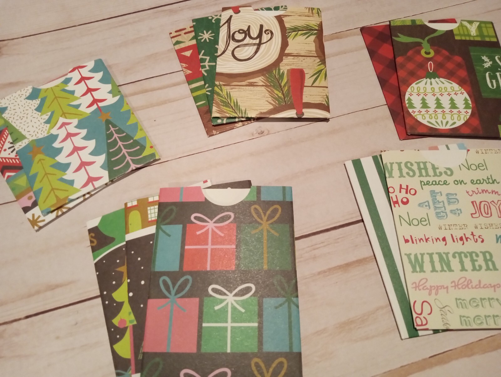 12 Top Loading Paper Christmas Gift Card Sleeves Envelopes Holders Stocking R gallery