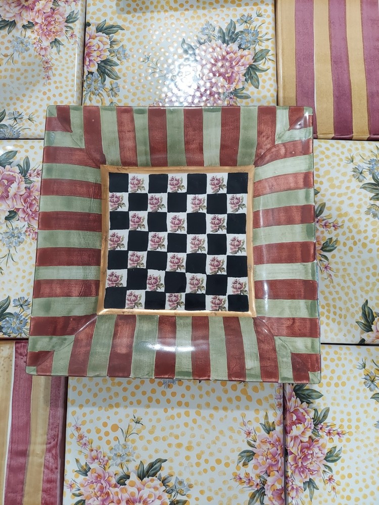 MacKenzie-Childs Torquey Palm And Devon Salad/Dessert Plate