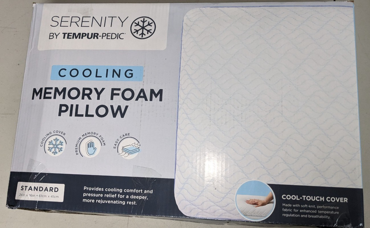 Serenity by Tempur-Pedic Cooling Memory Foam Pillow standard 2 Pack NOB gallery
