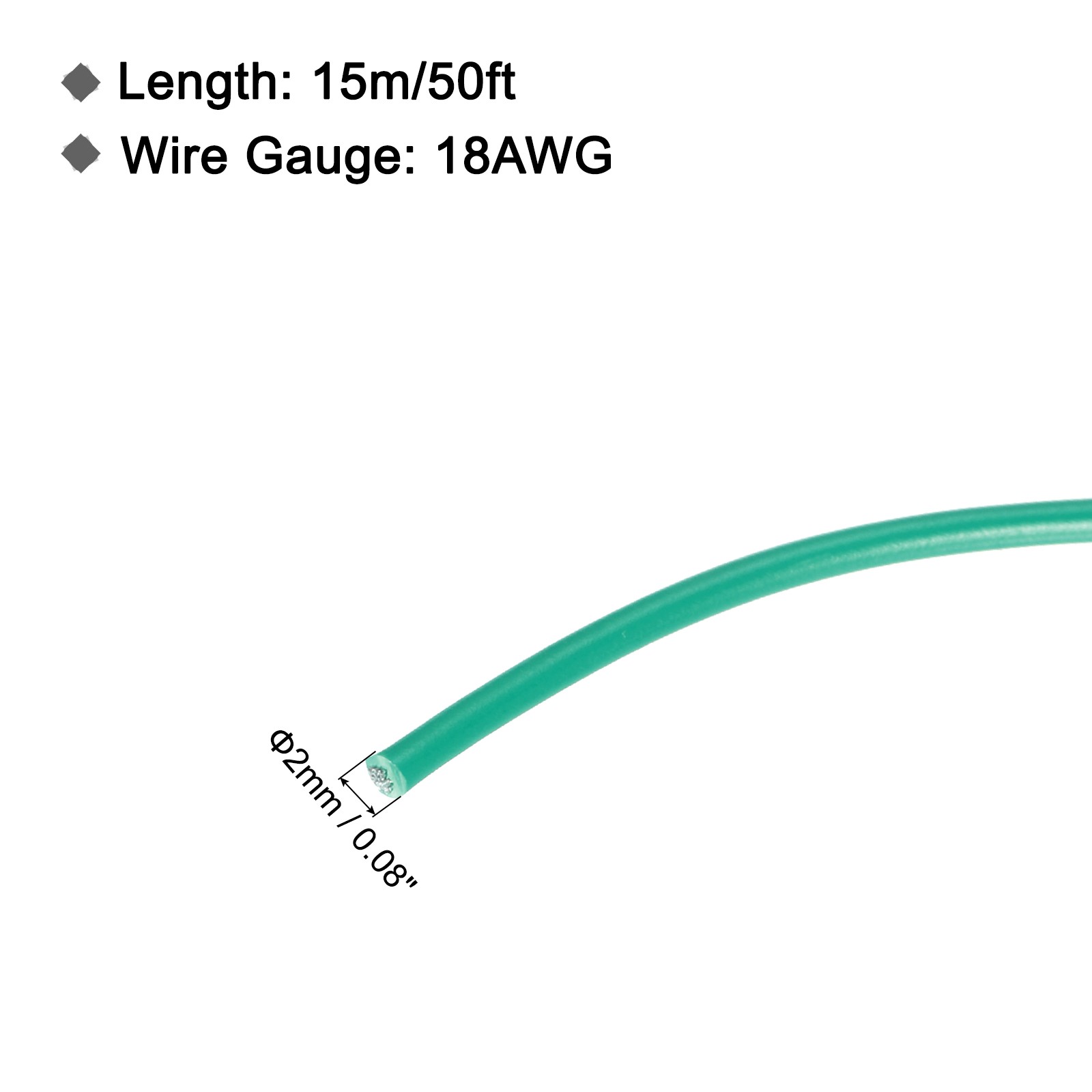 18AWG Wire 18 Gauge Stranded Wire PVC Hookup Wire 15m/50ft Green, for Wire gallery
