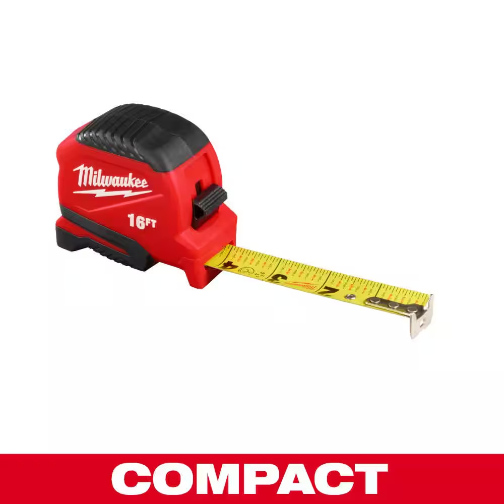 16 Ft. Compact Tape Measure with Fractional Scale