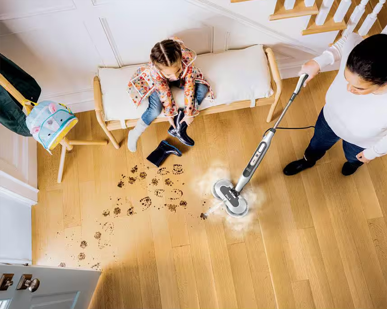 Shark - Steam & Scrub with Steam Blaster Technology Hard Floor Steam Mop - White gallery