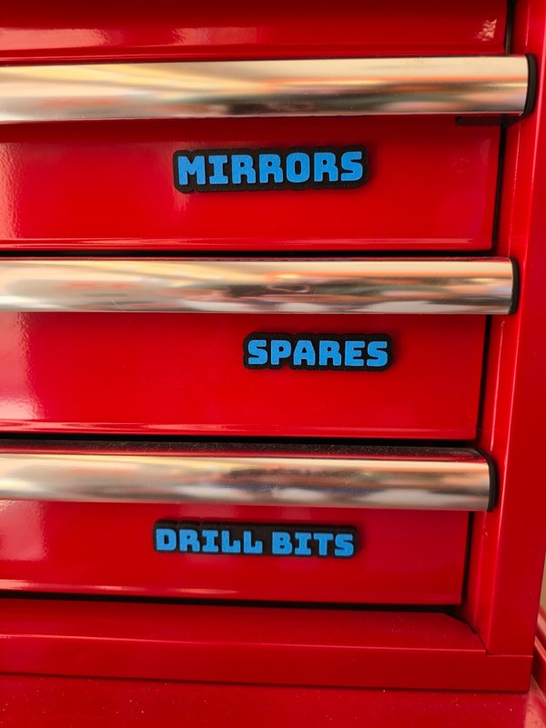 Personalized Toolbox Magnetic Labels (10 Pack) – 3D Printed Tool Drawer Organize gallery