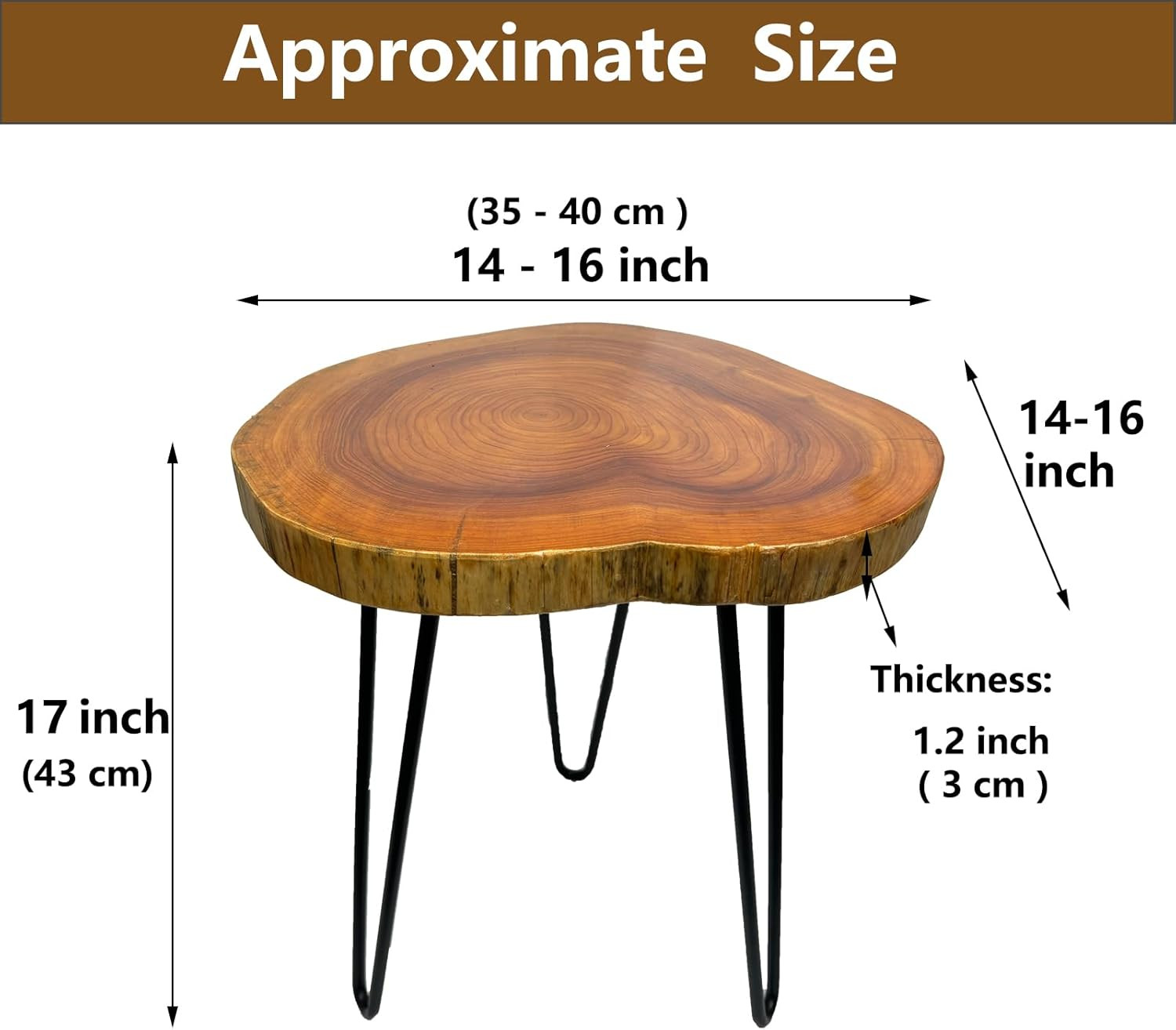 Unique Live Edge Side Table - Natural Wood End Table for Living Room & Bedroom gallery
