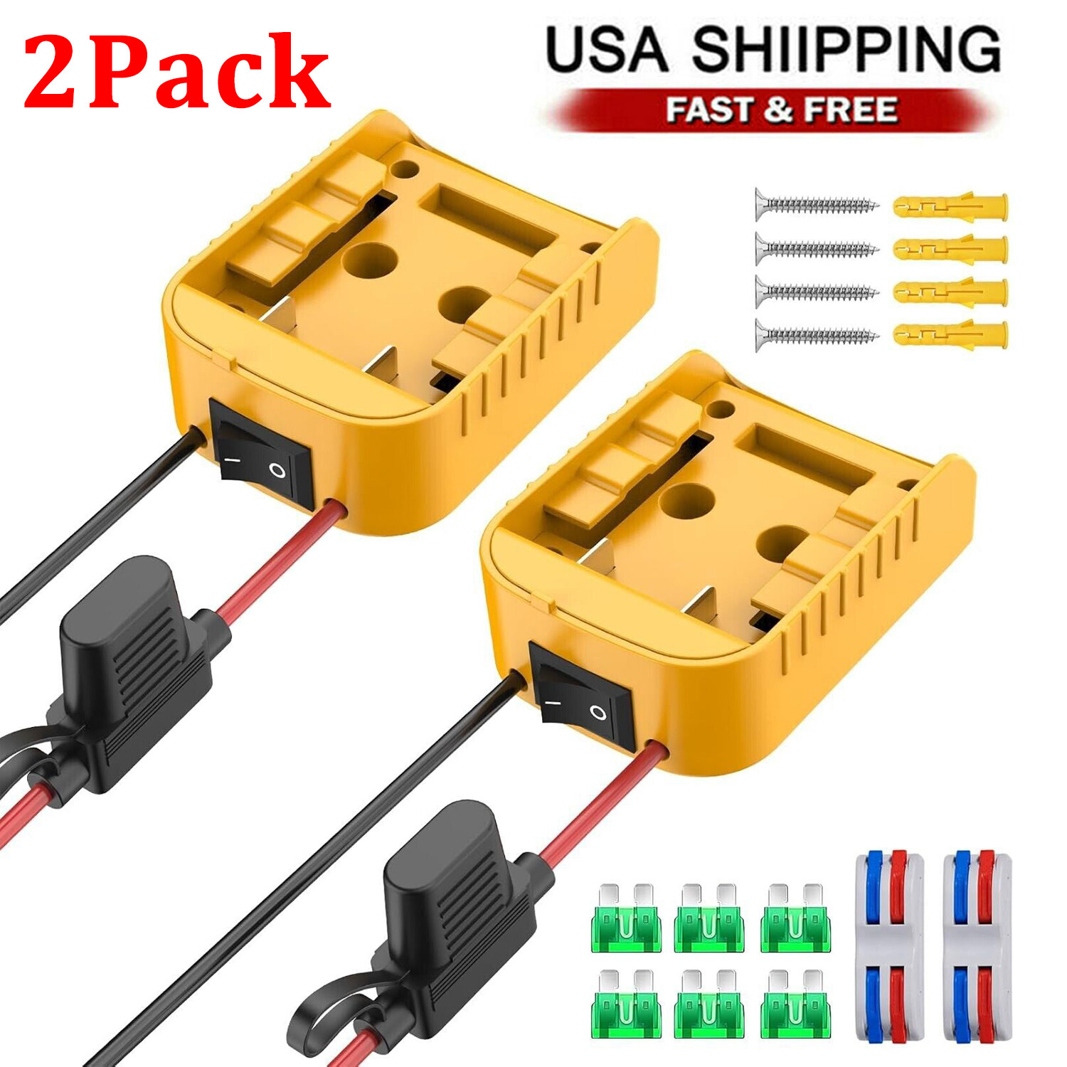 2 Packs Power Wheel Adapter Compatible with Dewalt 20V Battery, Converter Kit gallery