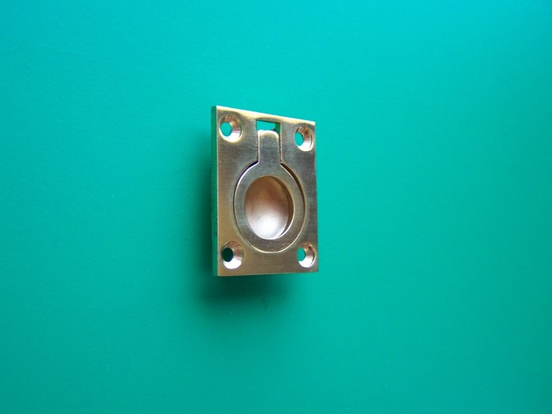 RING PULL, RECESSED MACHINIST CHEST RING PULL MORTISED RING PULL SOLID BRASS LG gallery