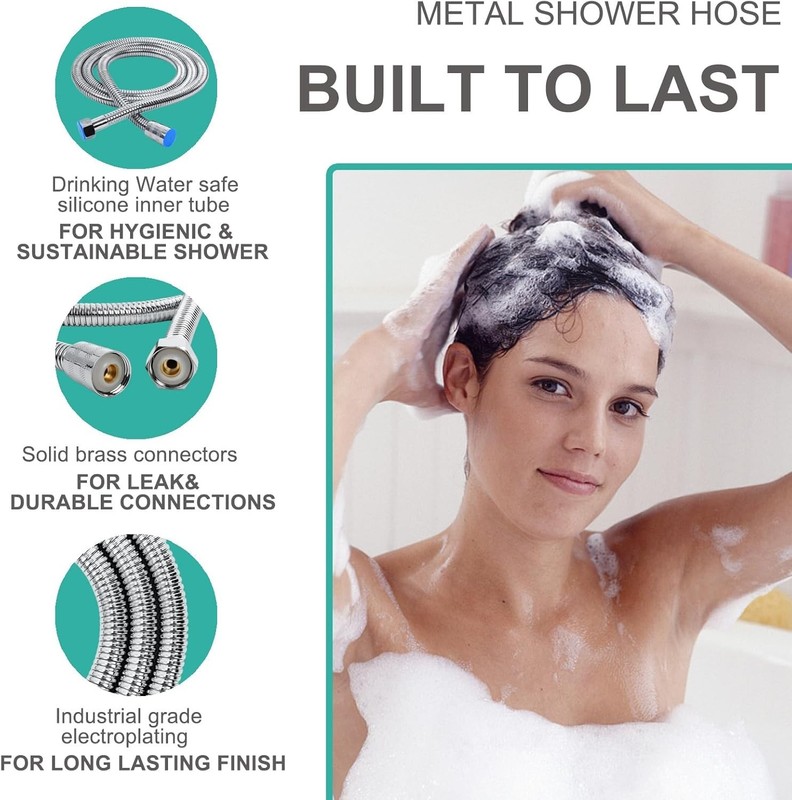 Adjustable Handheld Shower Head Holder and Hose- ABS Bracket- 360 Degree Rot... gallery