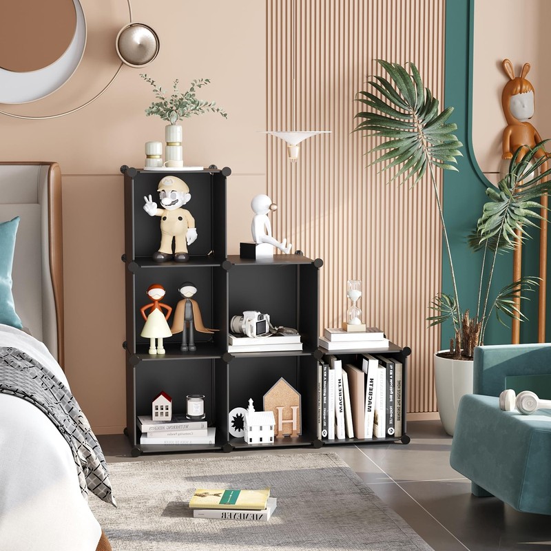 6-Cube Storage Organizer, Stackable Storage Cubes Shelves, Portable Bookshelf... gallery