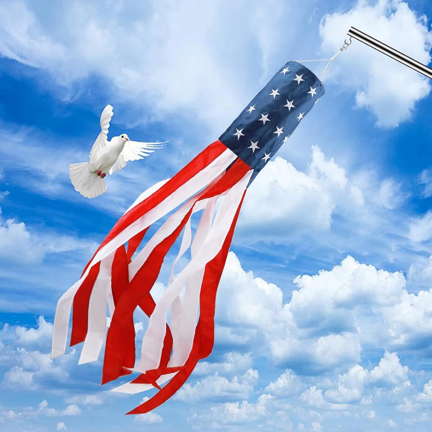 40 Inch American Windsock,American Wind Socks for outside Heavy Duty,Patriotic D gallery