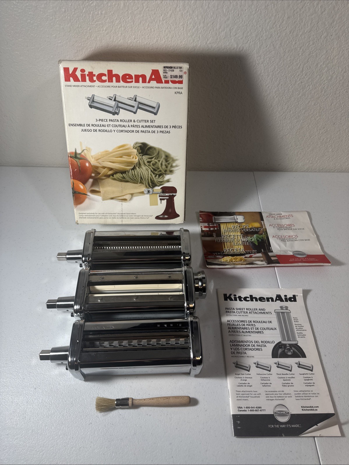 Kitchen Aid 3 Piece Pasta Roller & Cutter Made in Italy Read Description gallery