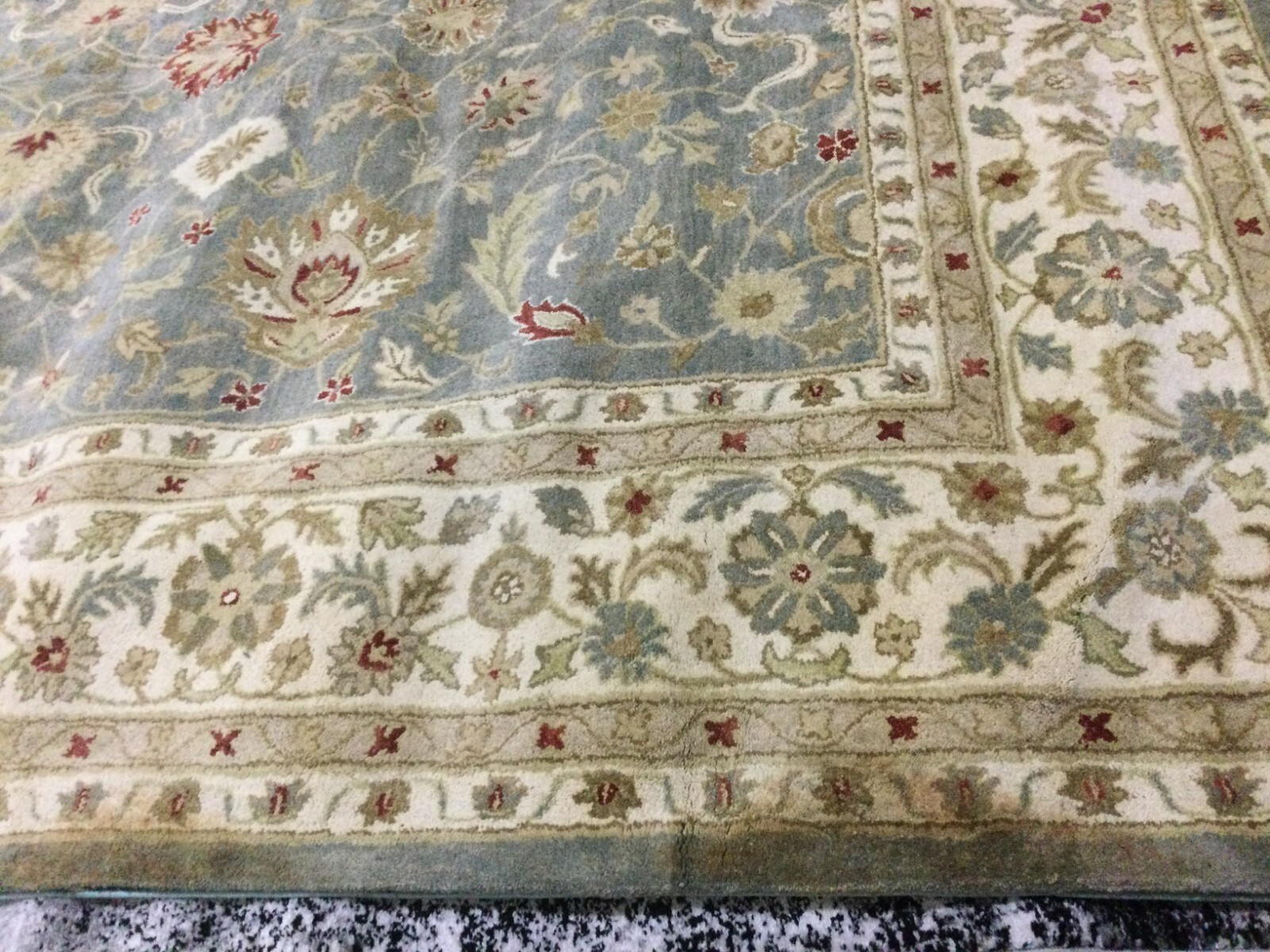 GREY BLUE / BEIGE 11' X 15' Stained Rug, Reduced Price 1172654508 AT822A-1115 gallery