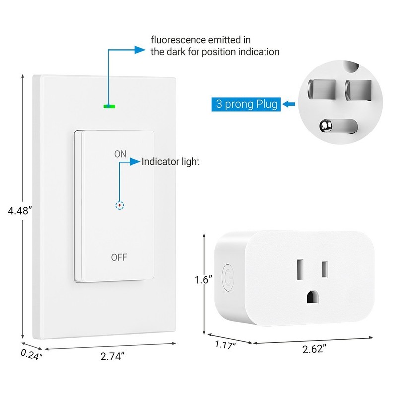 DEWENWILS Remote Control Outlet Wireless Wall Mounted Light Switch Plug in gallery