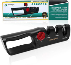 3-In-1 Adjustable Knife Sharpener 14-24 Angles for Kitchen, Fillet, Hunting, EDC