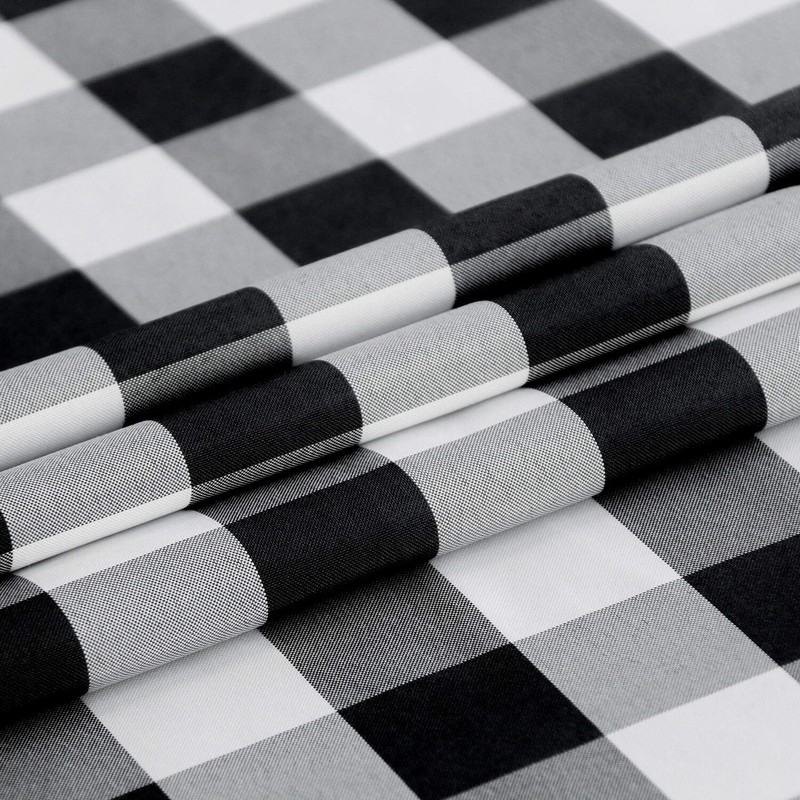 Tektrum 70" Round Tablecloth-Waterproof/Wrinkle Free - Black/White Checker gallery