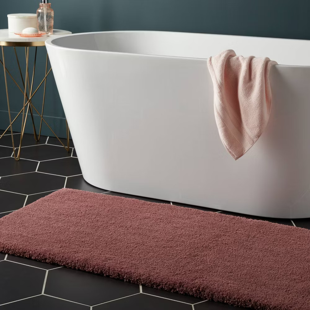 24"x60" Spa Plush Bath Rug Dark Mauve - Threshold gallery
