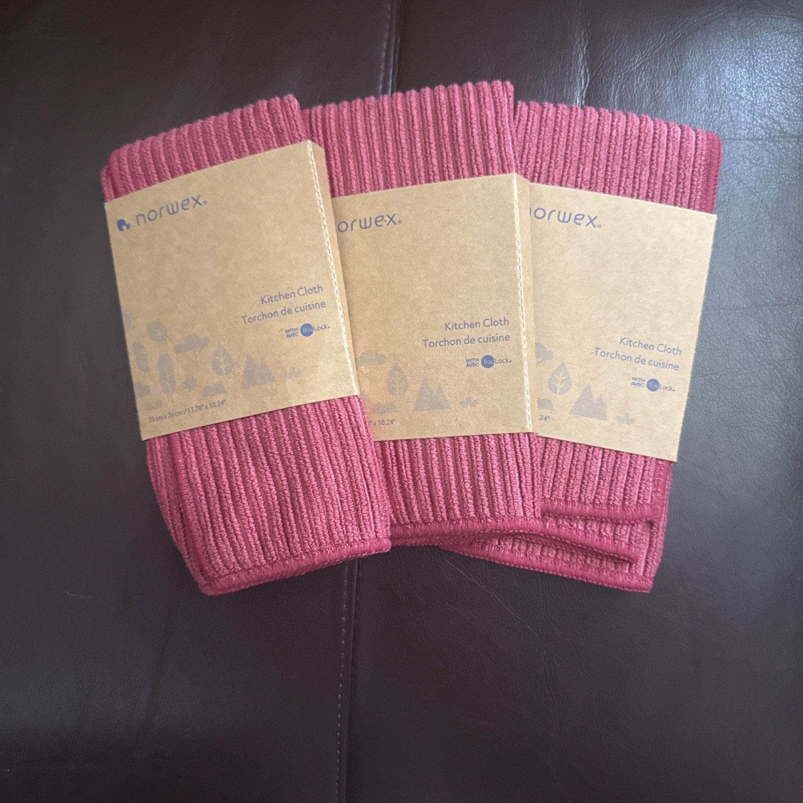 3 Pack Norwex Channel Textured Kitchen Cloth Set Pomegranate Red 13.78″×10.24" gallery