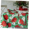 Heavyweight Fabric Table Cloth, 52" x 70" Rectangular Festive Poinsettia gallery