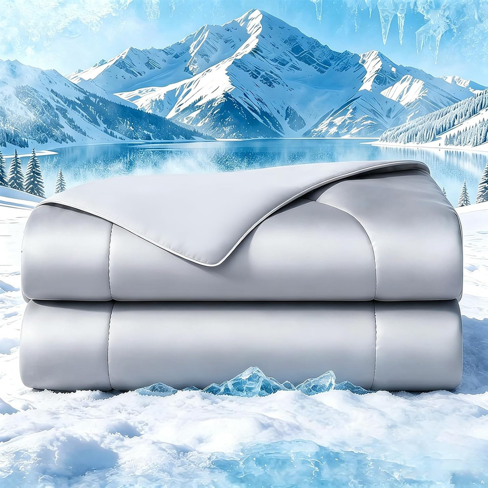 30-Second Cooling Comforter Queen, Summer Blanket for Hot Sleeper | below Zero C