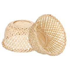2 Pcs Small Storage Decorative Basket Bamboo Wicker Woven Vegetable