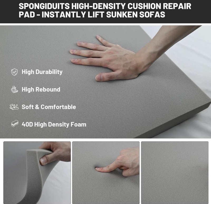 2 Couch Cushion Support for Sagging Seat 20" X 20" High Density Curved Foam Sofa gallery